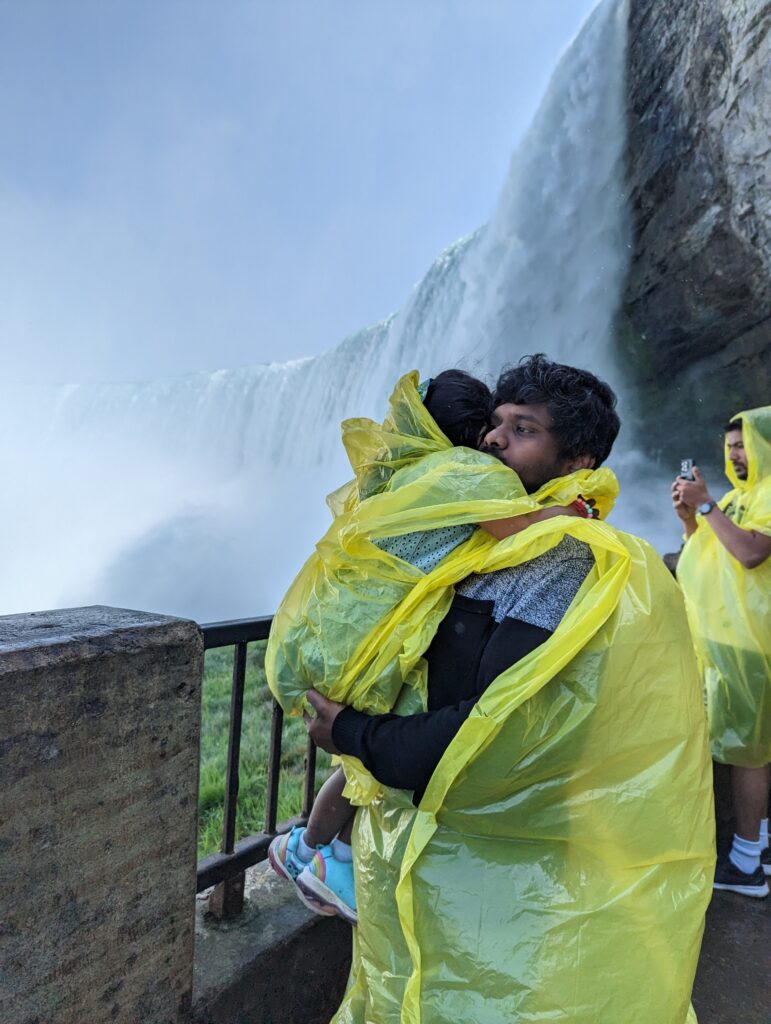 Journey behind the falls with my daughter